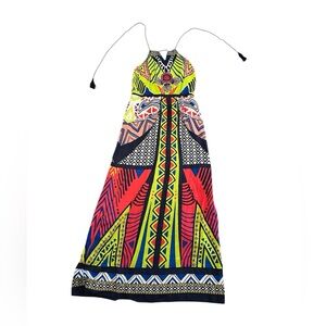 Flying Tomato Vibrant Multicolor Halter Maxi Dress